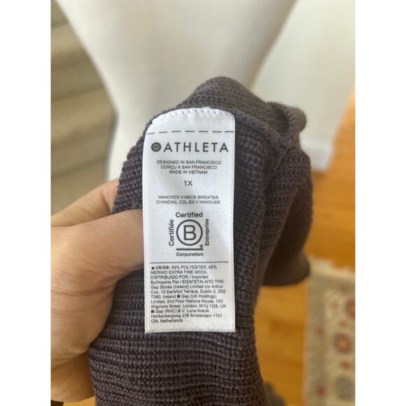 Athleta Hanover Merino Wool Blend Dusty Plum Purple Sweater - Picture 5 of 6